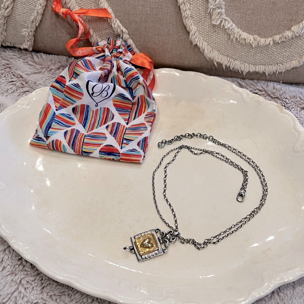 Brighton Sterling Silver Necklace & Bag, Yellow <3